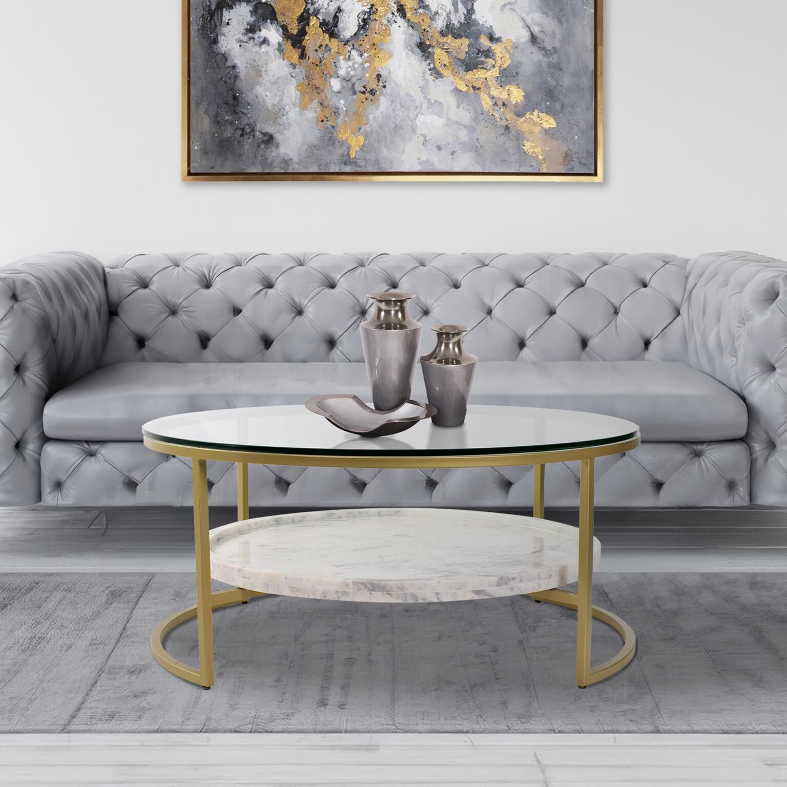 Niccolo 39.38 X 17.75 inch Gold Coffee Table